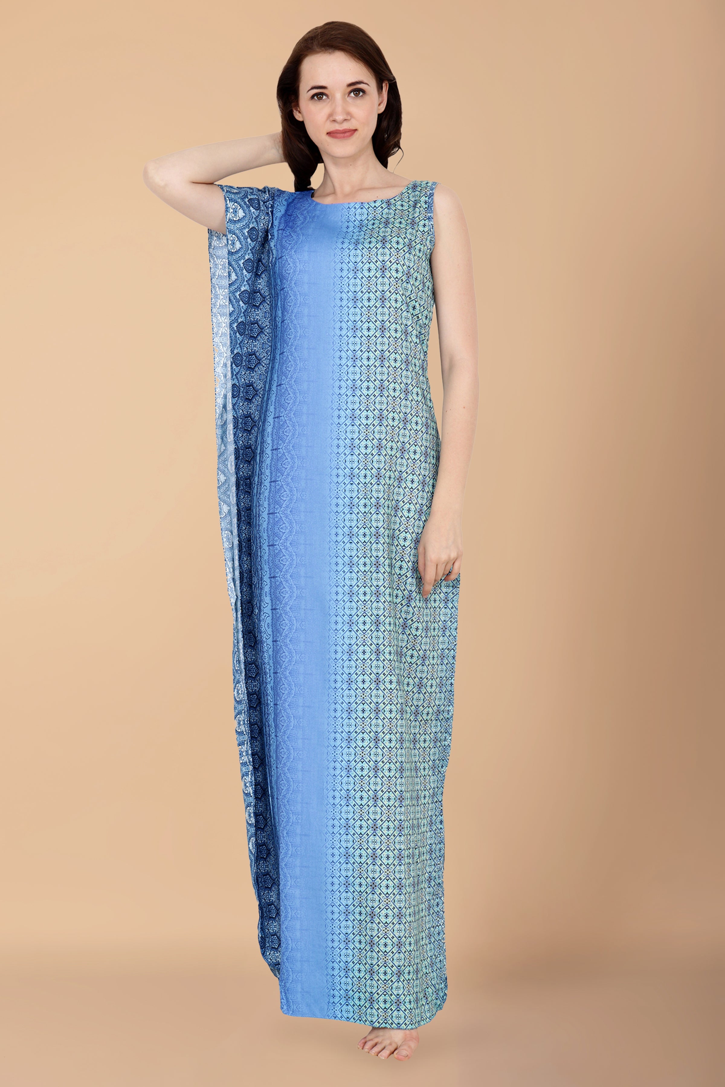 Plus Size Casual Kaftan Dress Women's Plus Floral Print Long - Temu
