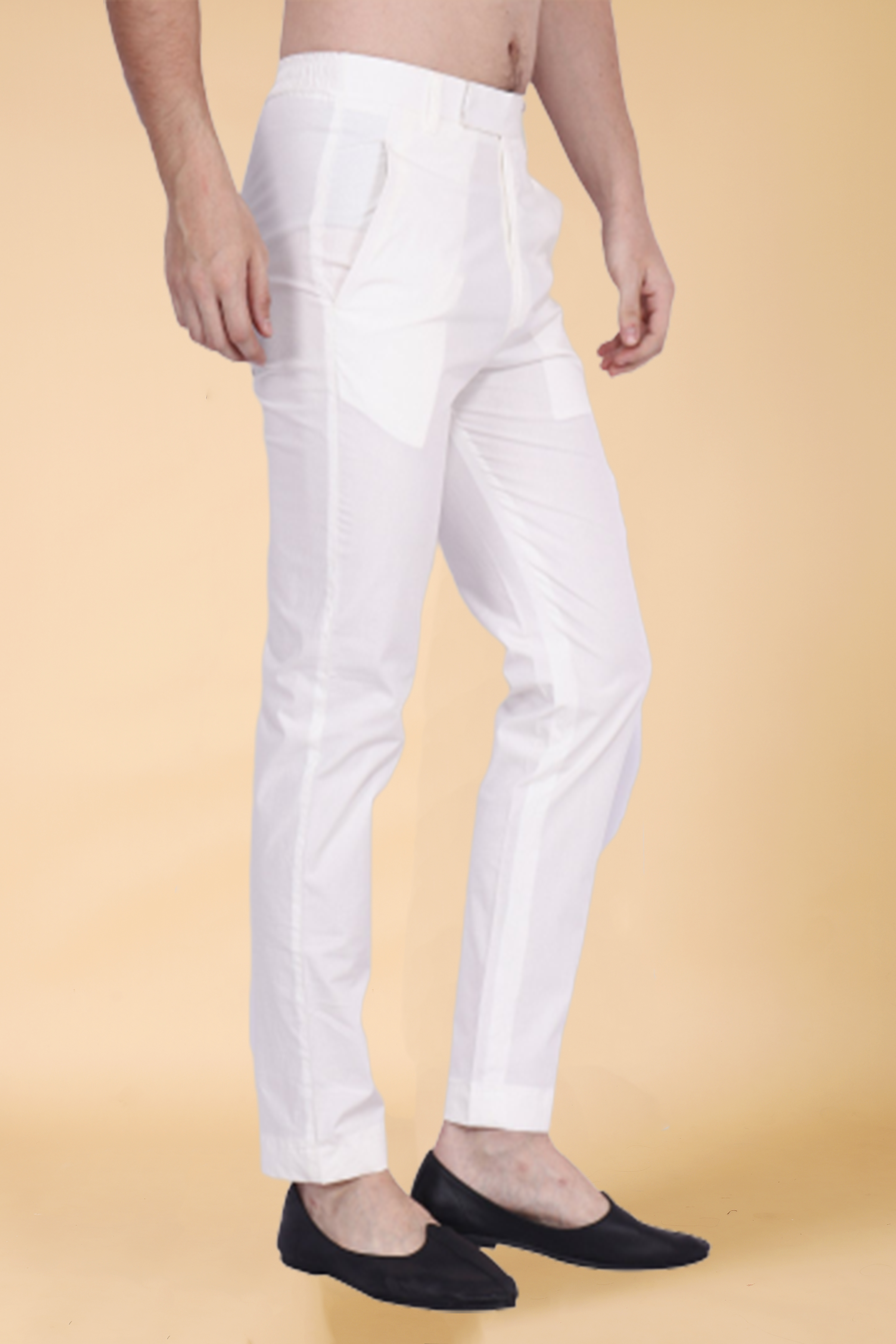 Buy Men White Solid Low Skinny Fit Casual Trousers Online  712819  Peter  England