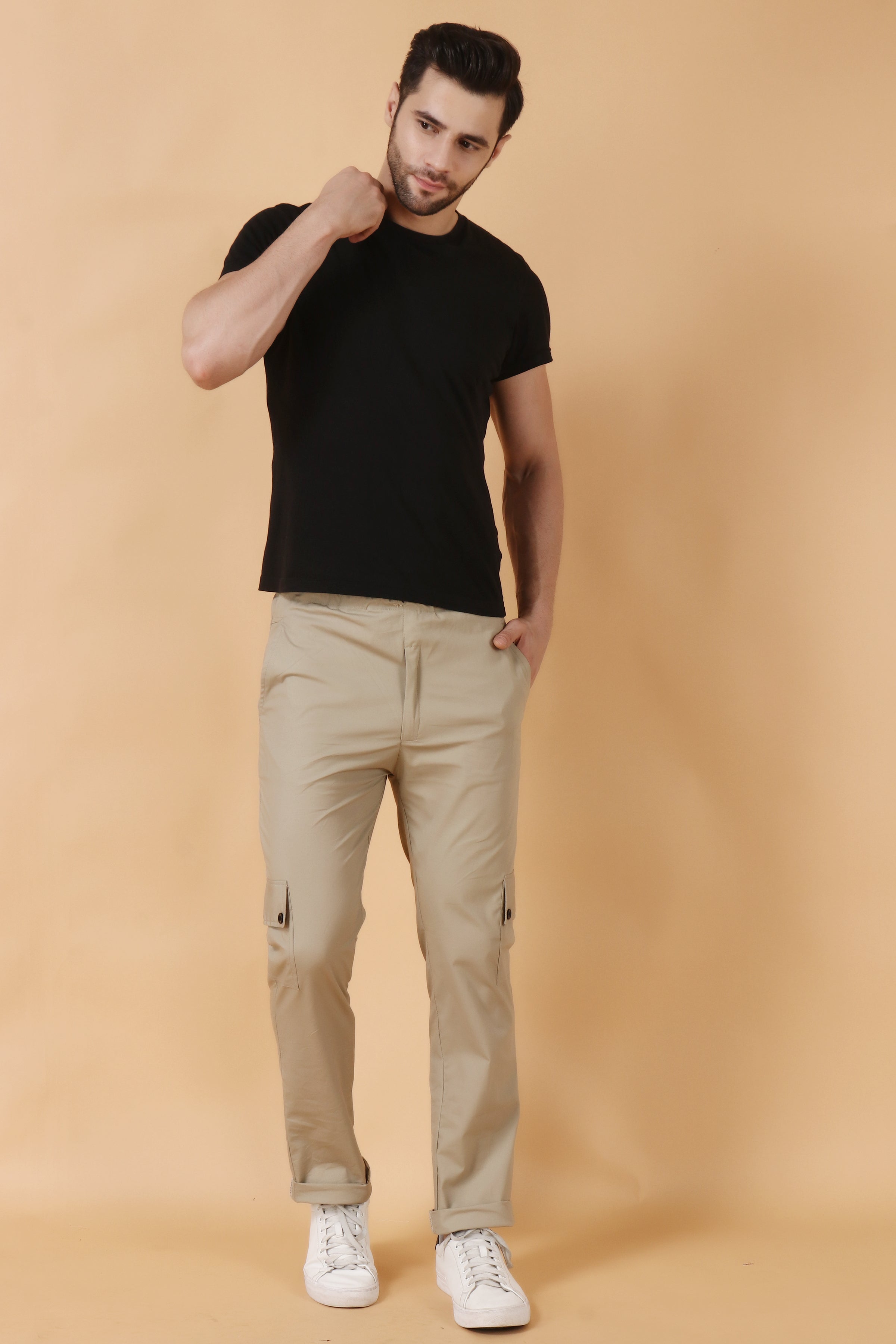 Amazon.com: KUQIKITOKO Men's Pants- Men Drawstring Waist Cargo Pants Men's  Dress Pants (Color : Beige, Size : Medium) : Clothing, Shoes & Jewelry