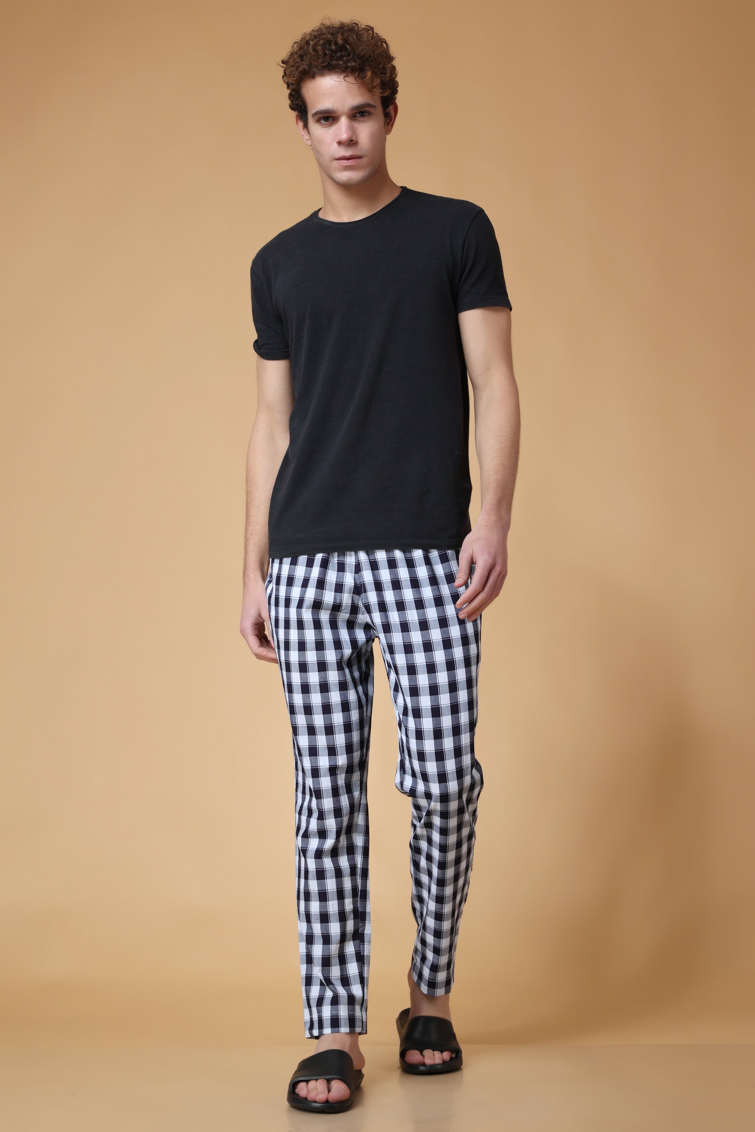 Buy Plus Size Black Checked Pyjama  Checked Mens Pyjama Pants  Apella