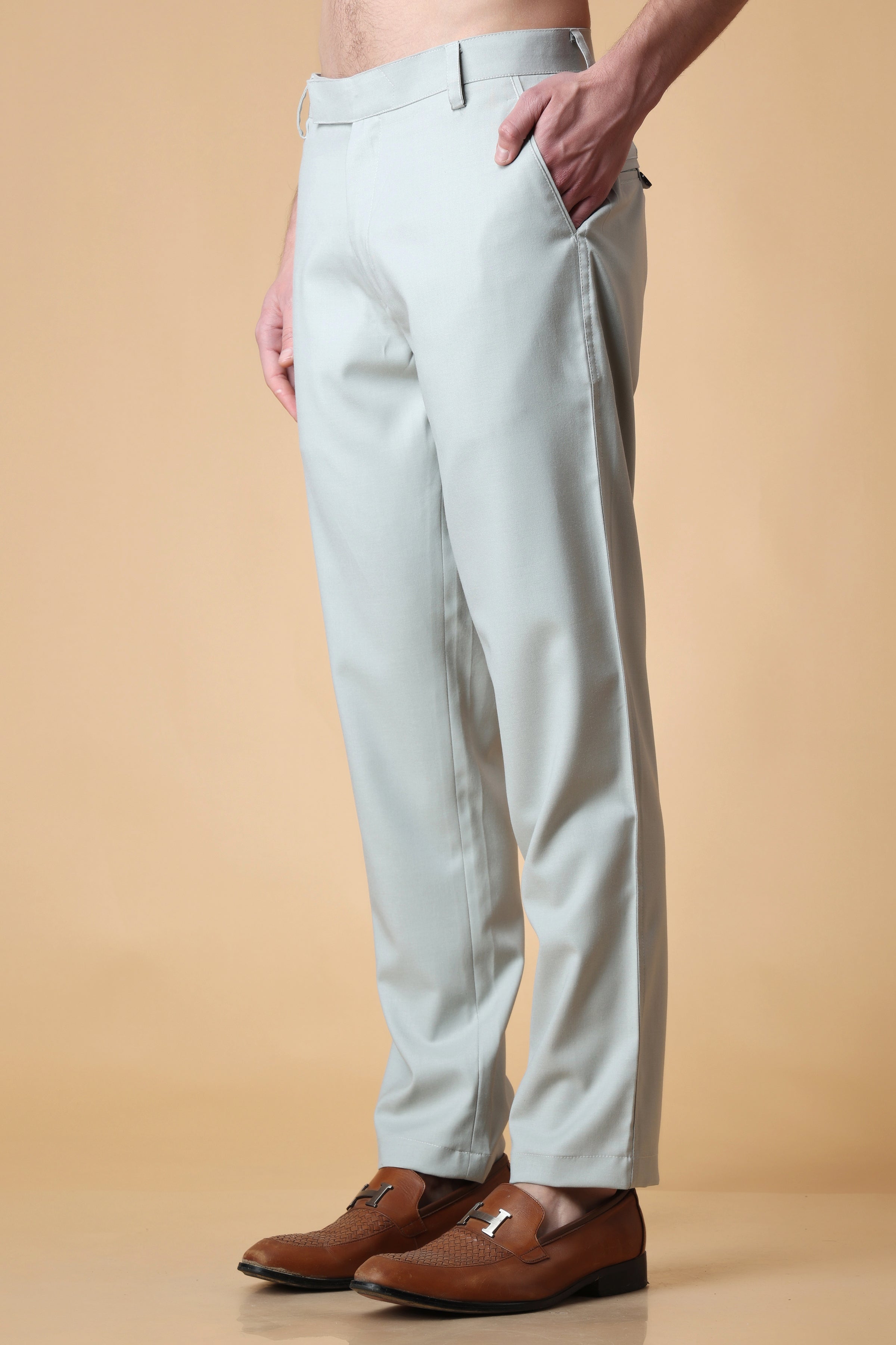 Grey Stretchable Formal Pants  Formaloutfit