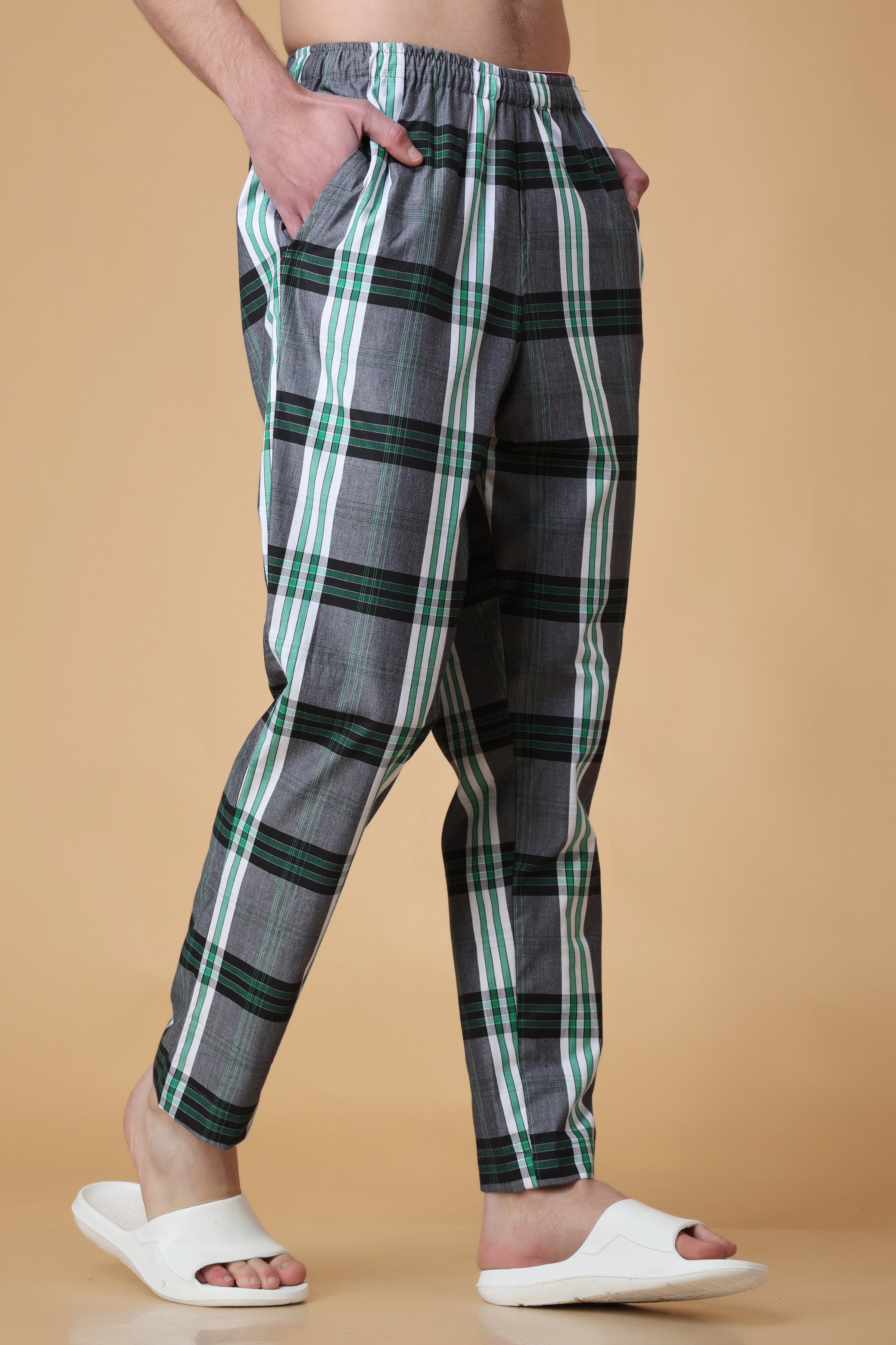 EASY 2 WEAR  Men checks Cotton Comfort fit Pyjama Pants s To 4xl Lounge  Pants