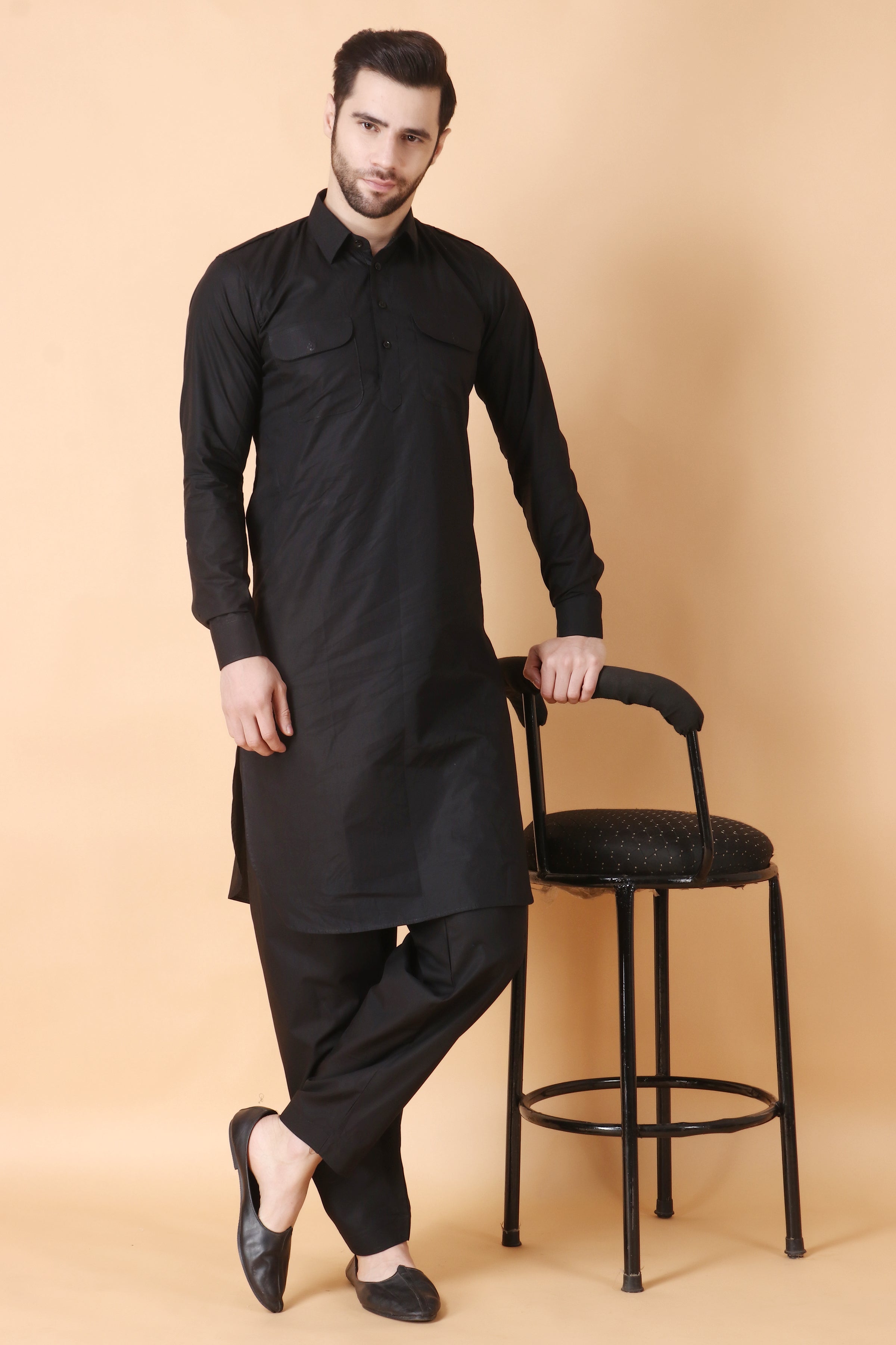 Buy Pathani Kurta Pajama Black Kurta Pajama For Men Apella