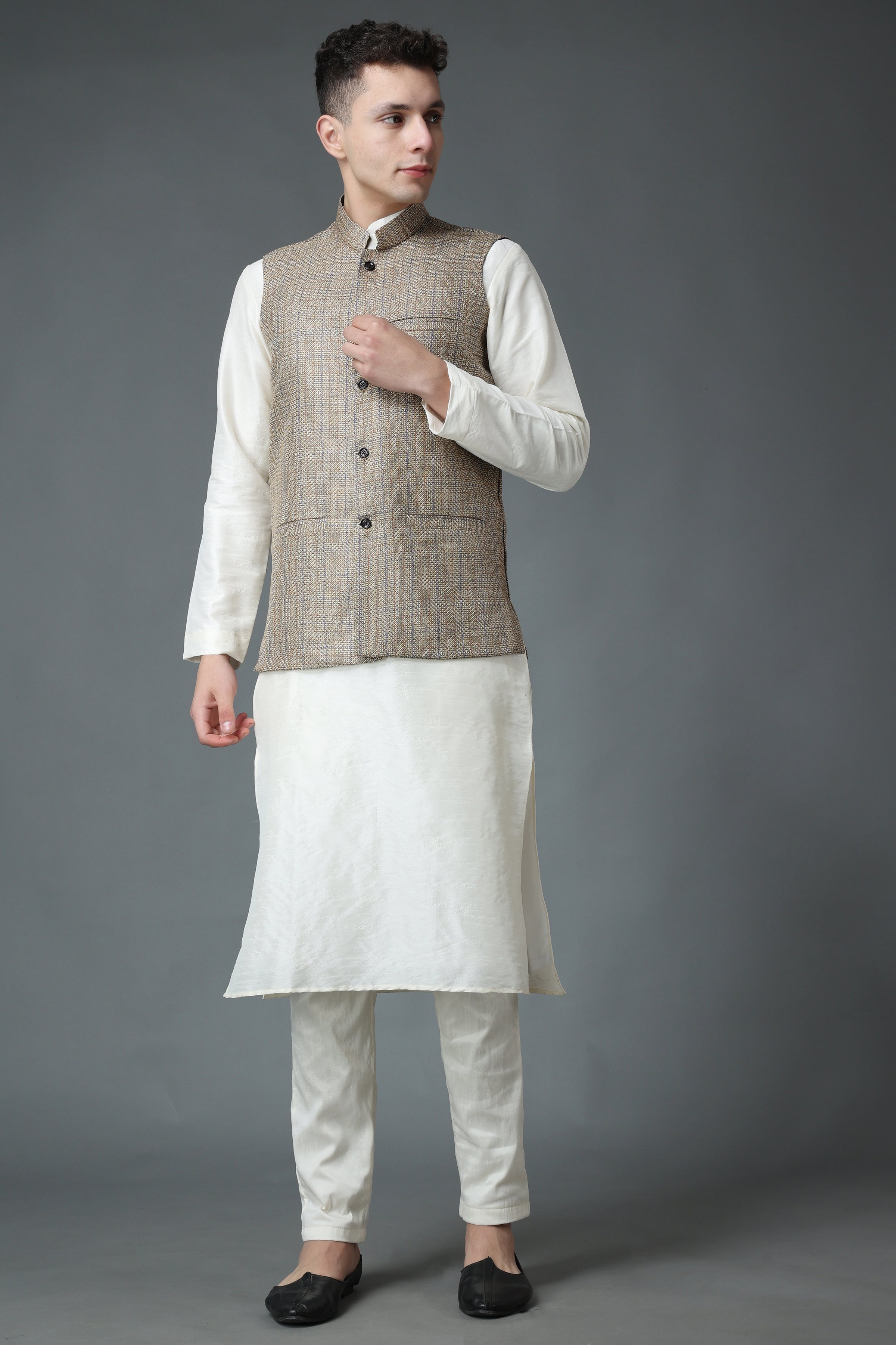 Kurta Pajama Men Cotton Blend Waist Coat Kurta White Pajama Slim Fit  ,formal Waist Coat Matching Nehru Modi Jacket Vest - Etsy