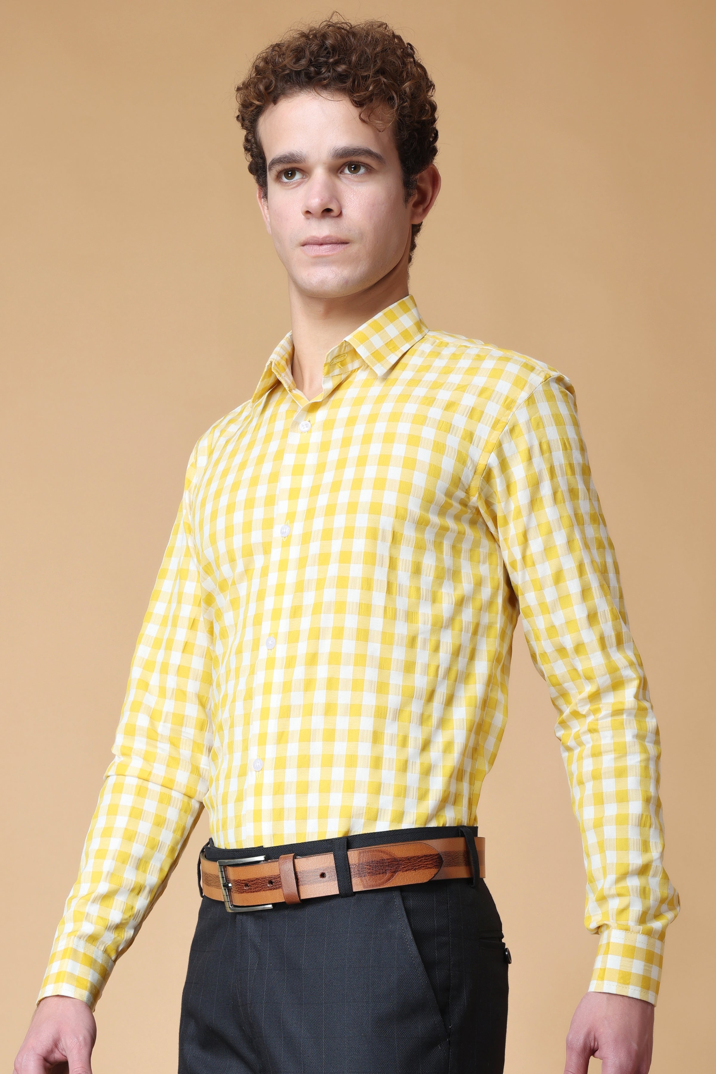 Buy Yellow Shirt Mens Check Shirt For Men Apella