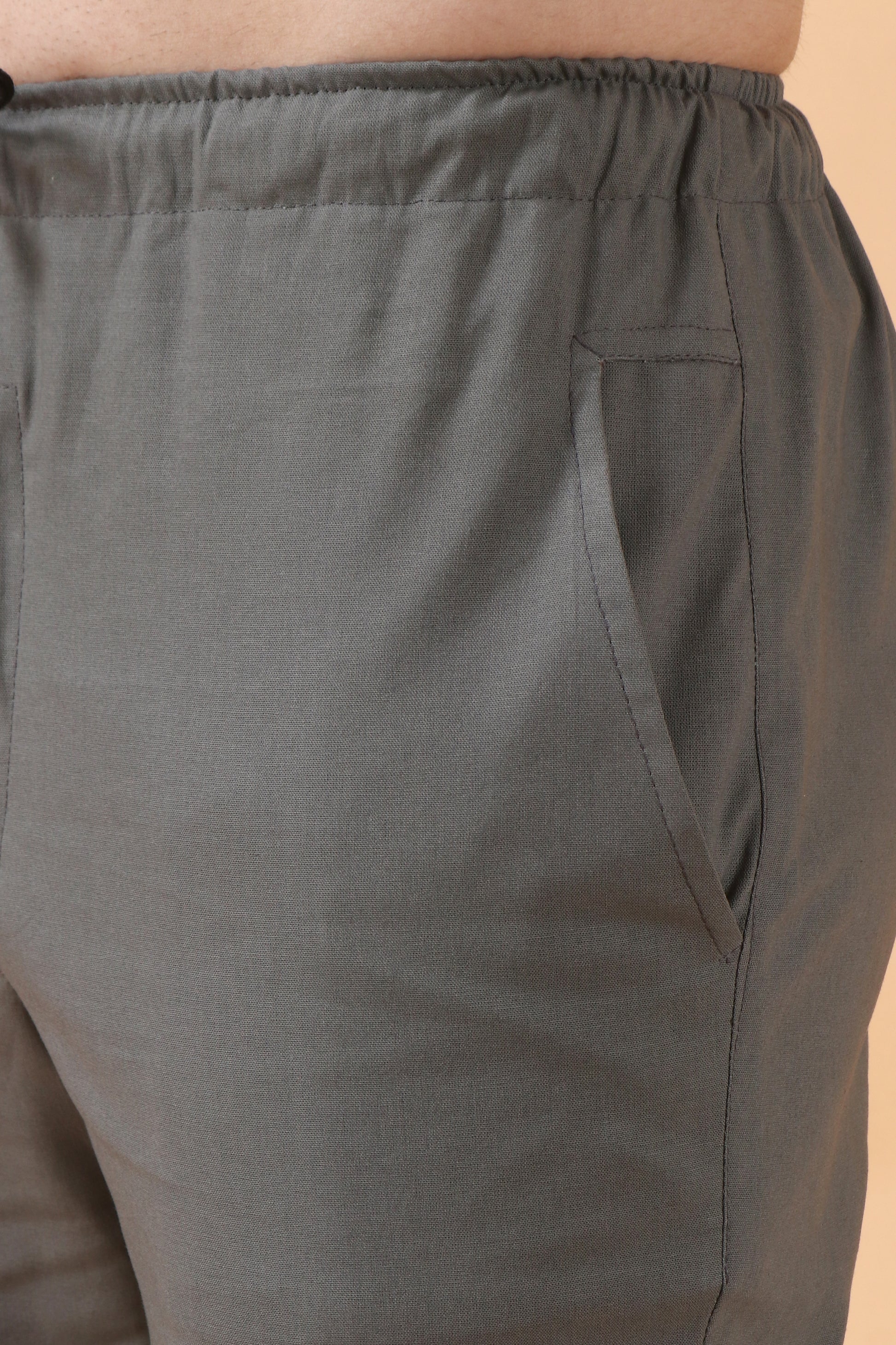 All Size, Cotton, Cotton Pant, Double Pockets, Drawstring, Dual Pockets, Elastic, Elasticized Cotton Pant, Grey, Grey Cotton Pant, Plus Size, Two Side Pockets