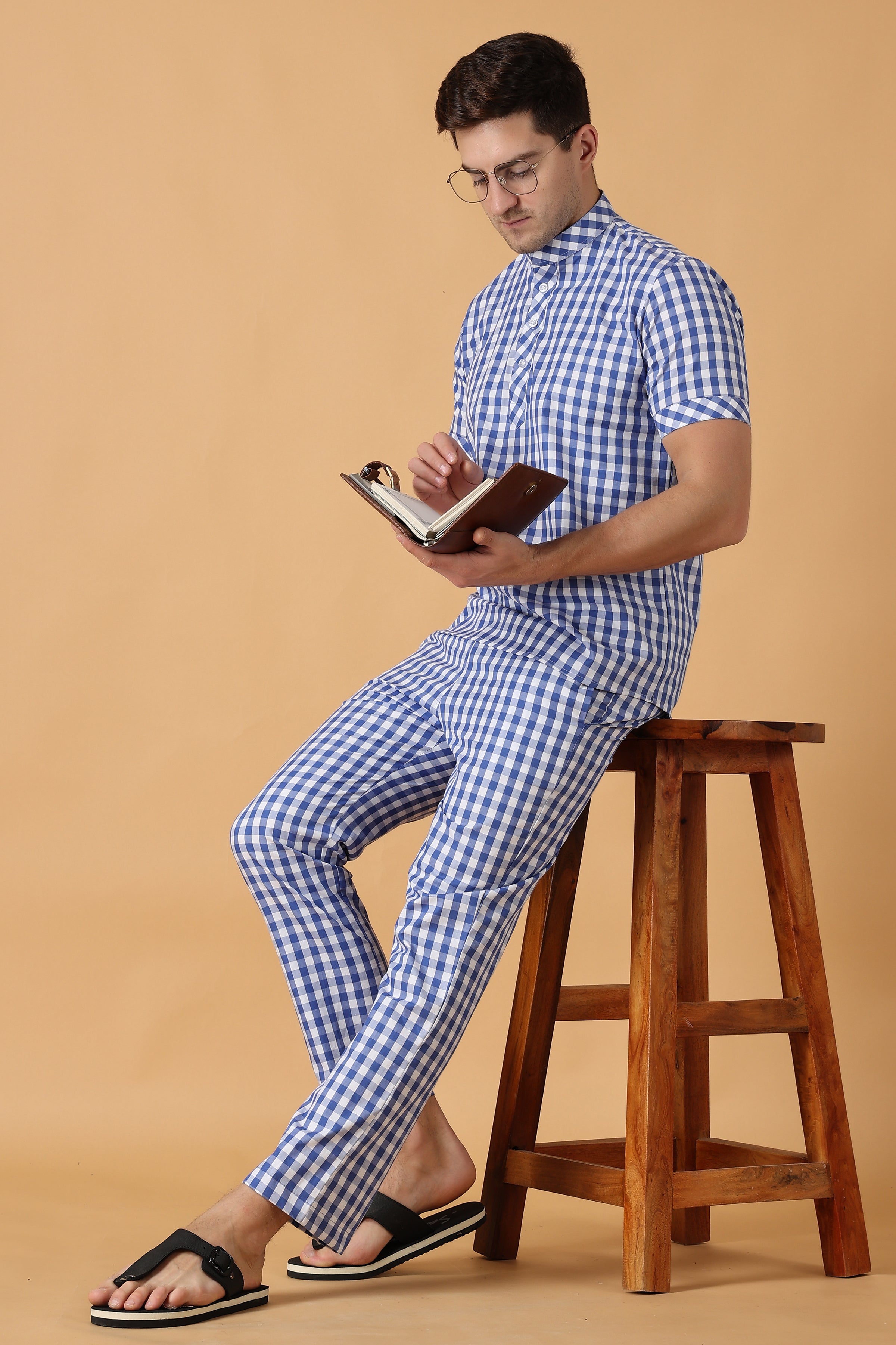 Gingham pyjamas hot sale