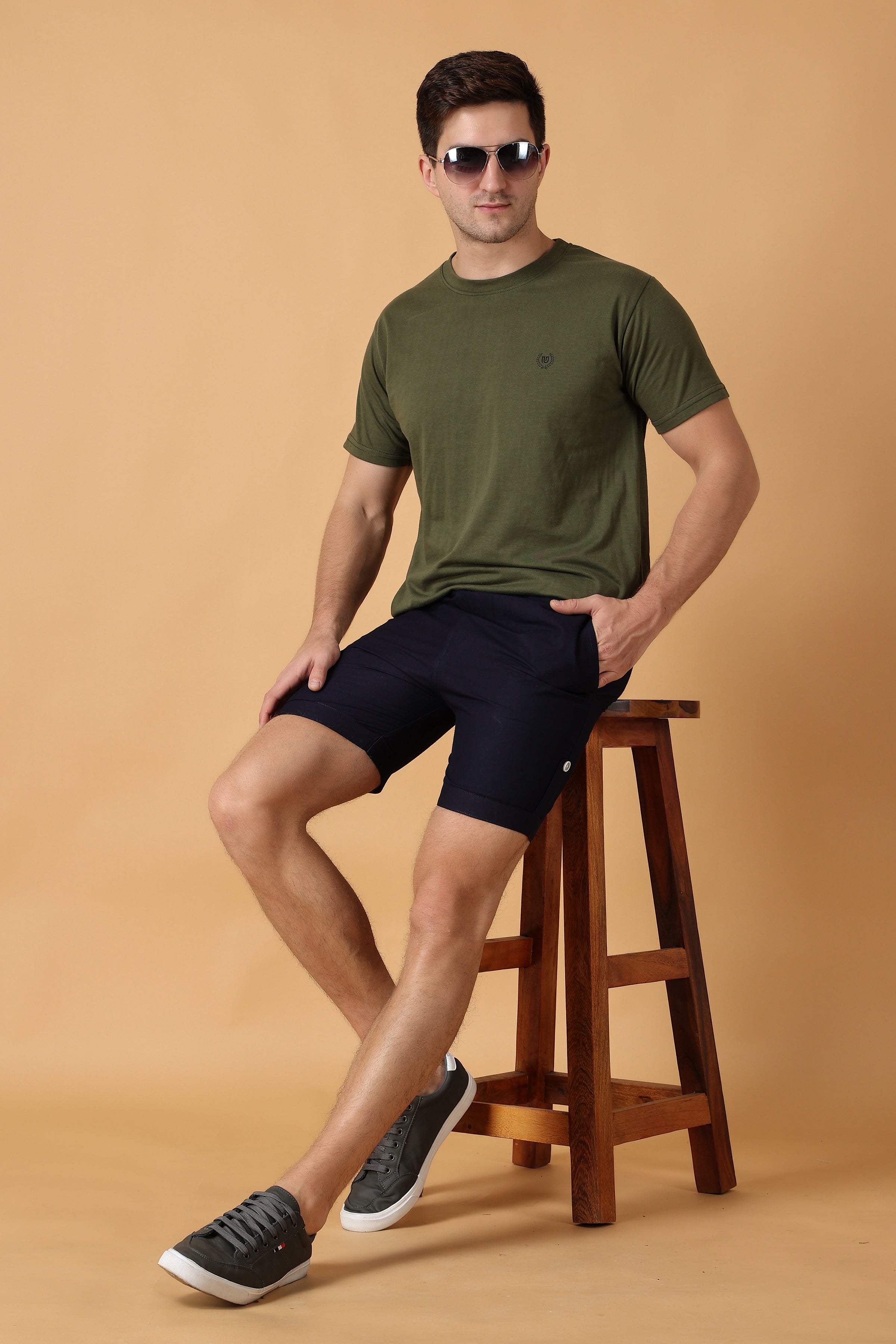 Buy Men Blue Washed Regular Fit 34th Denim Shorts online  Looksgudin
