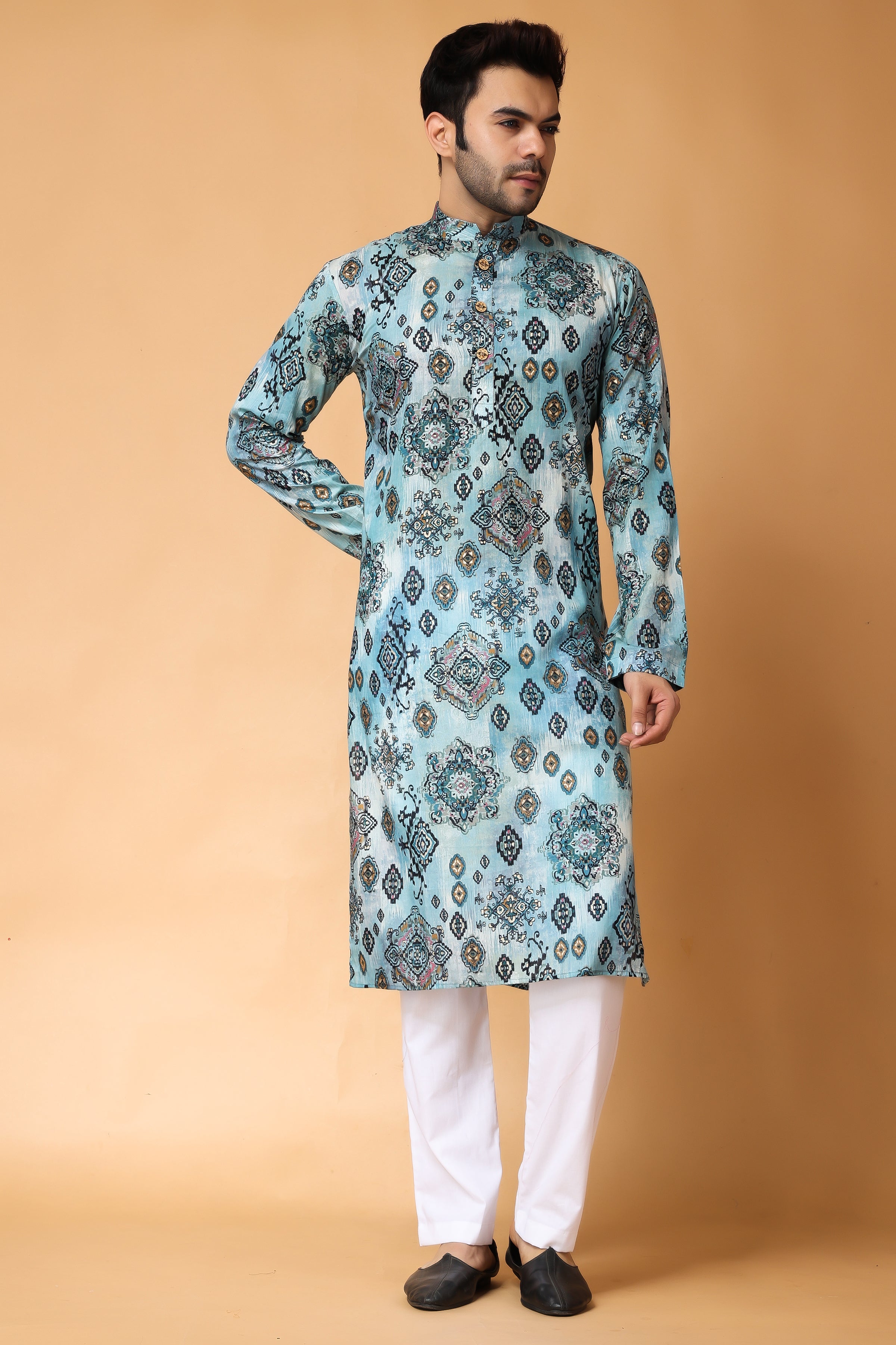 Printed kurta 2025 pajama for men