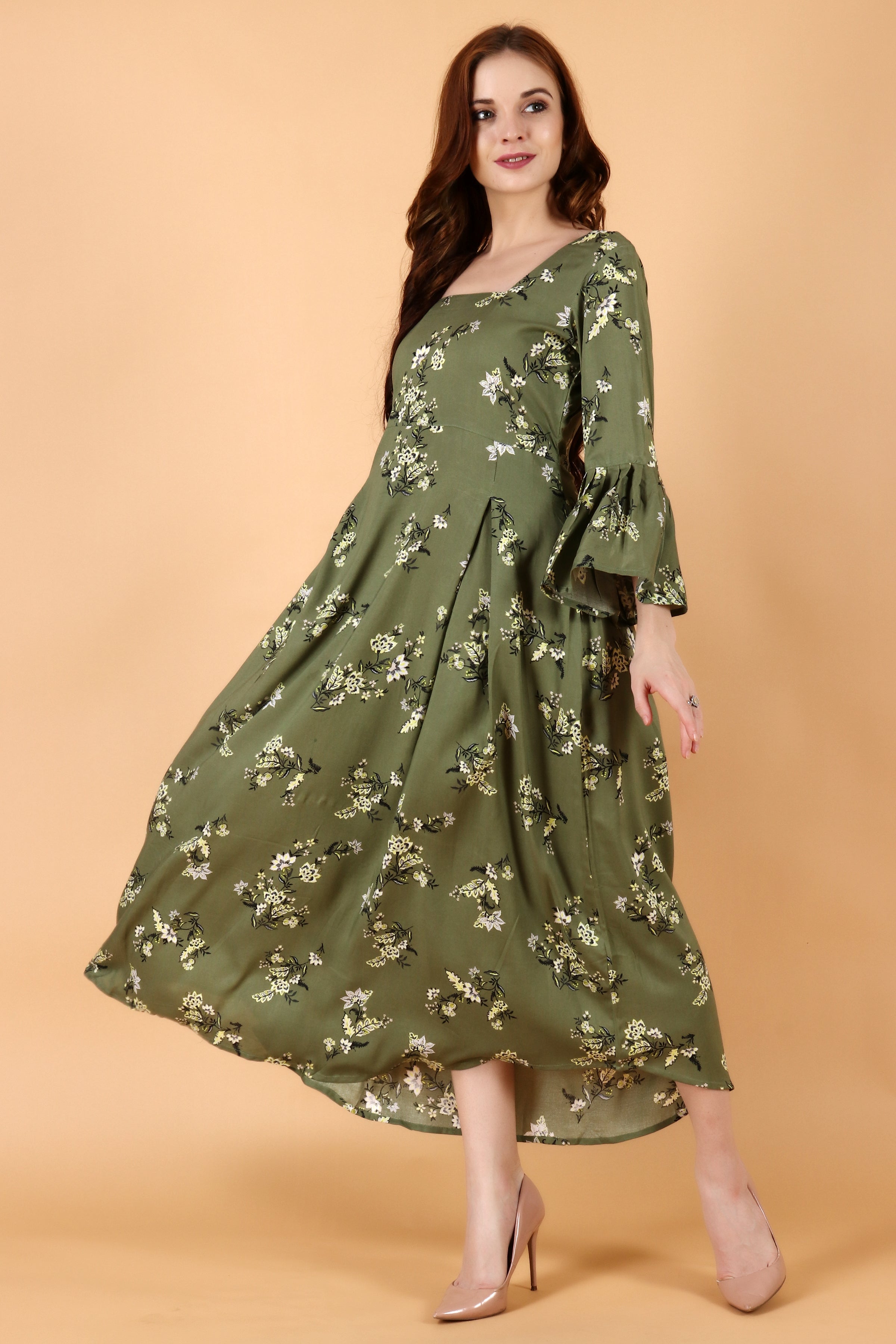 Womens olive clearance green dress