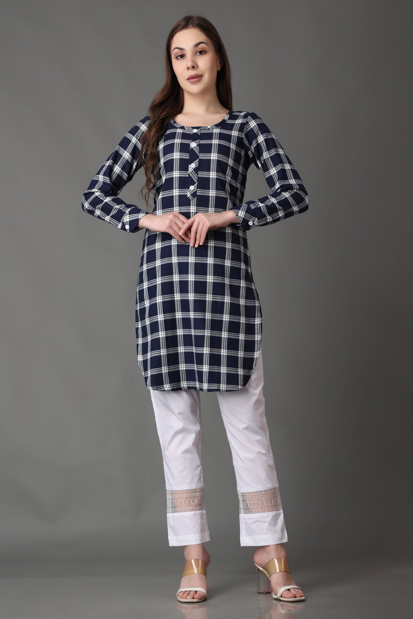 Blue Short Woolen Kurti   