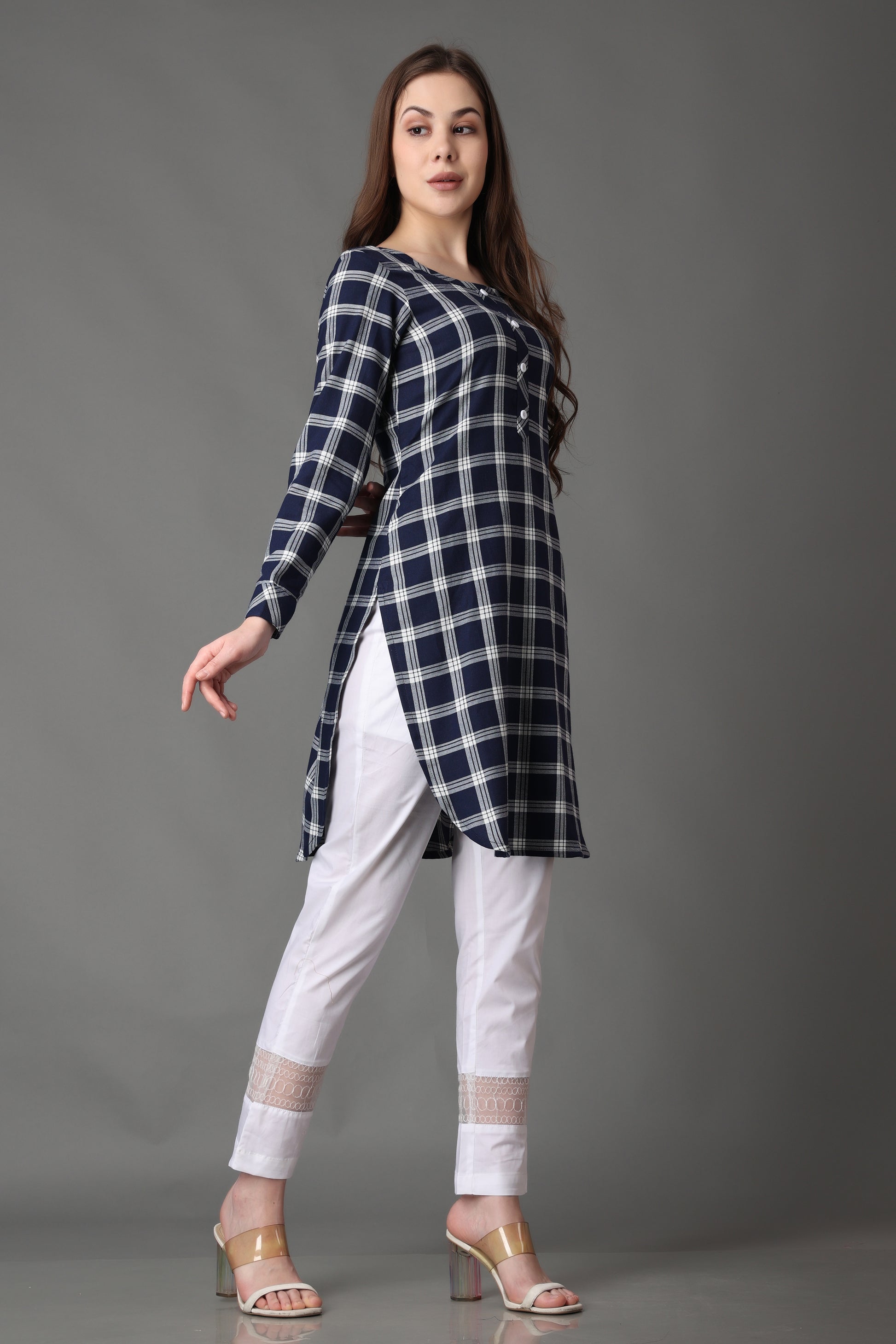 Blue Short Woolen Kurti   