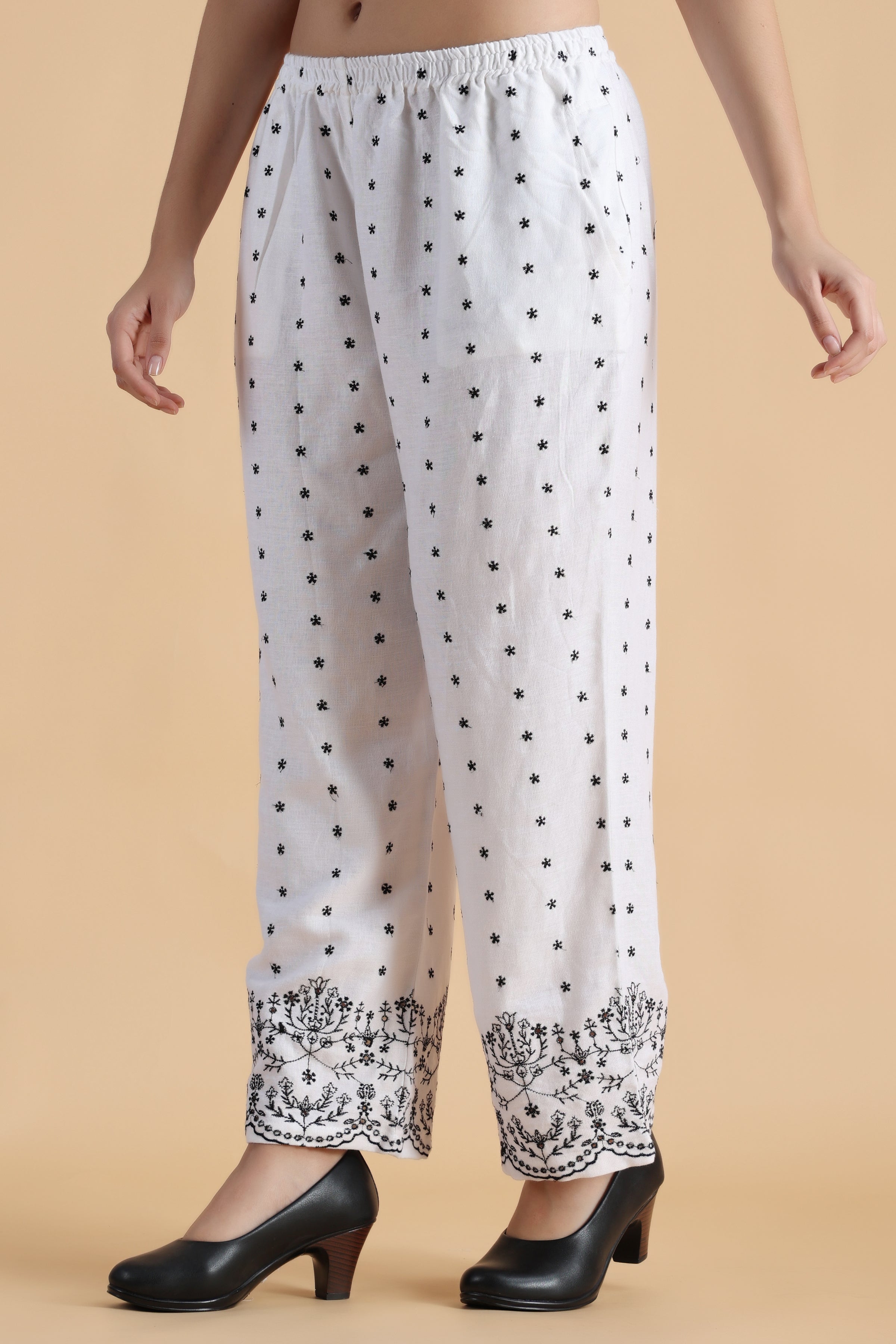 Snow White Cotton Trousers | Pinklay