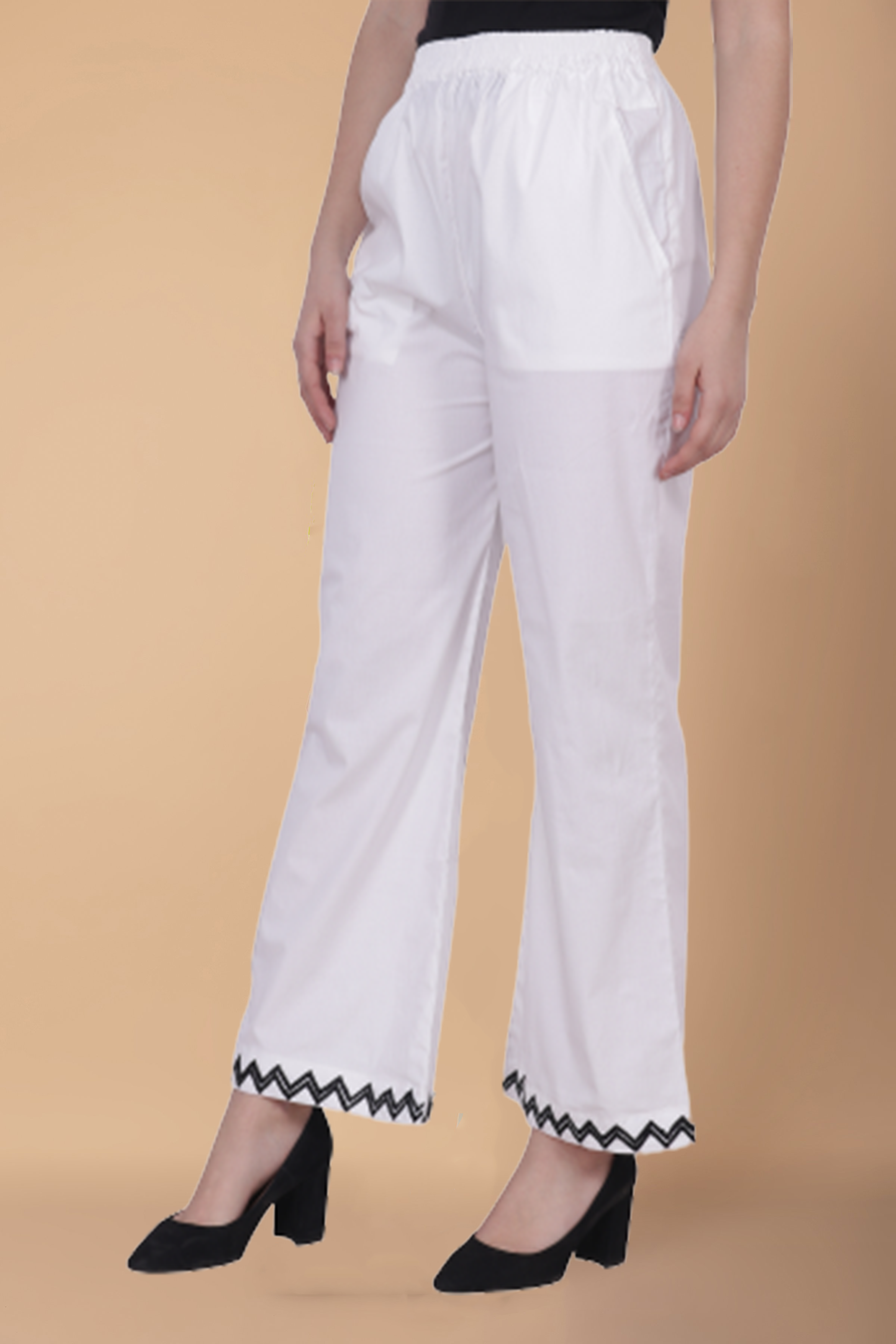 Women's Normal Ghera Palazzo - Off White - Normal Ghera Palazzo - Palazzo -  Bottomwear - Fabrika16