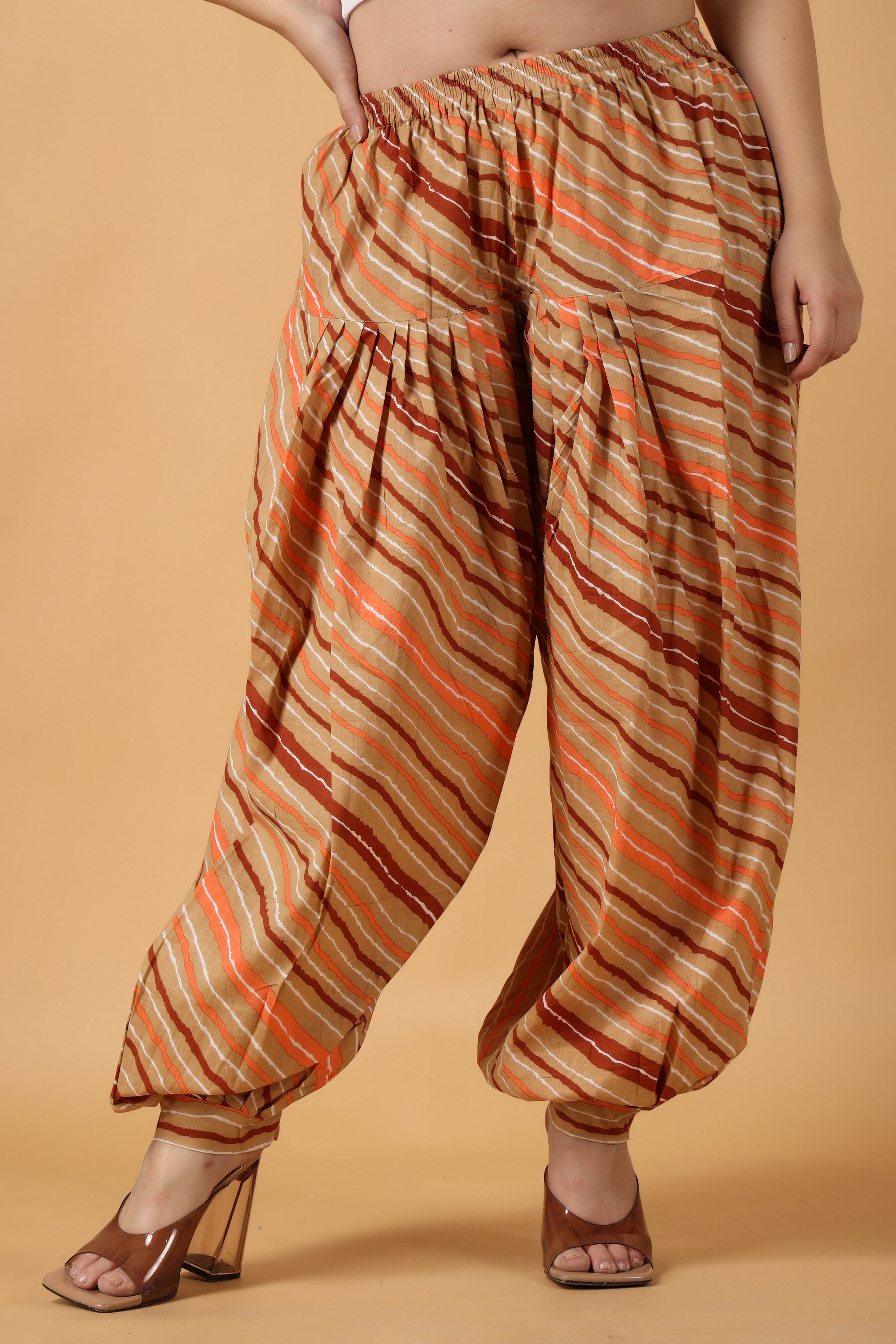 Red Kanika Fashion Rajasthani Printed Afghani Trouser Patiala Pants Waist  Size Free Size