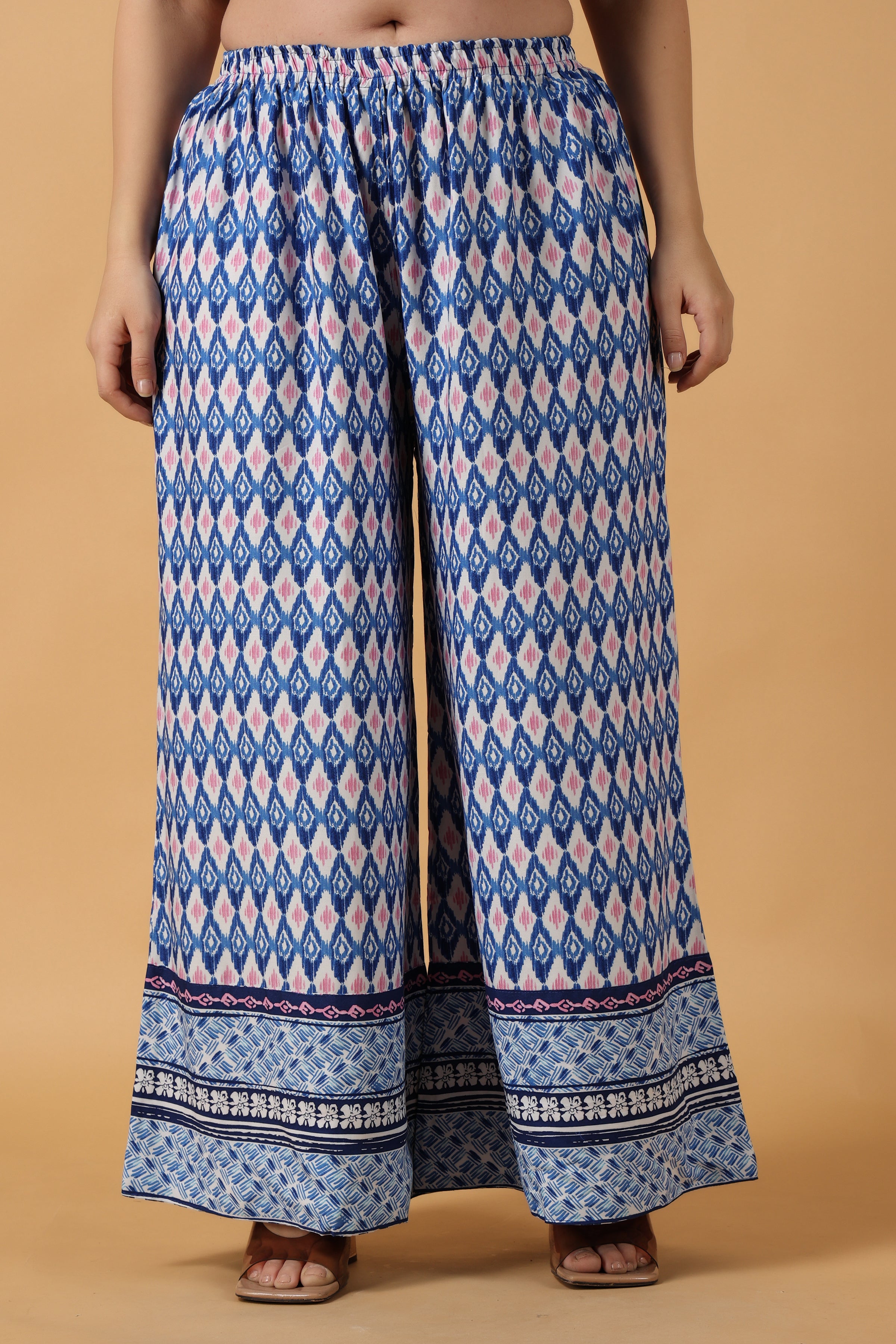 Wide trousers - Cream/Zebra print - Ladies | H&M IN