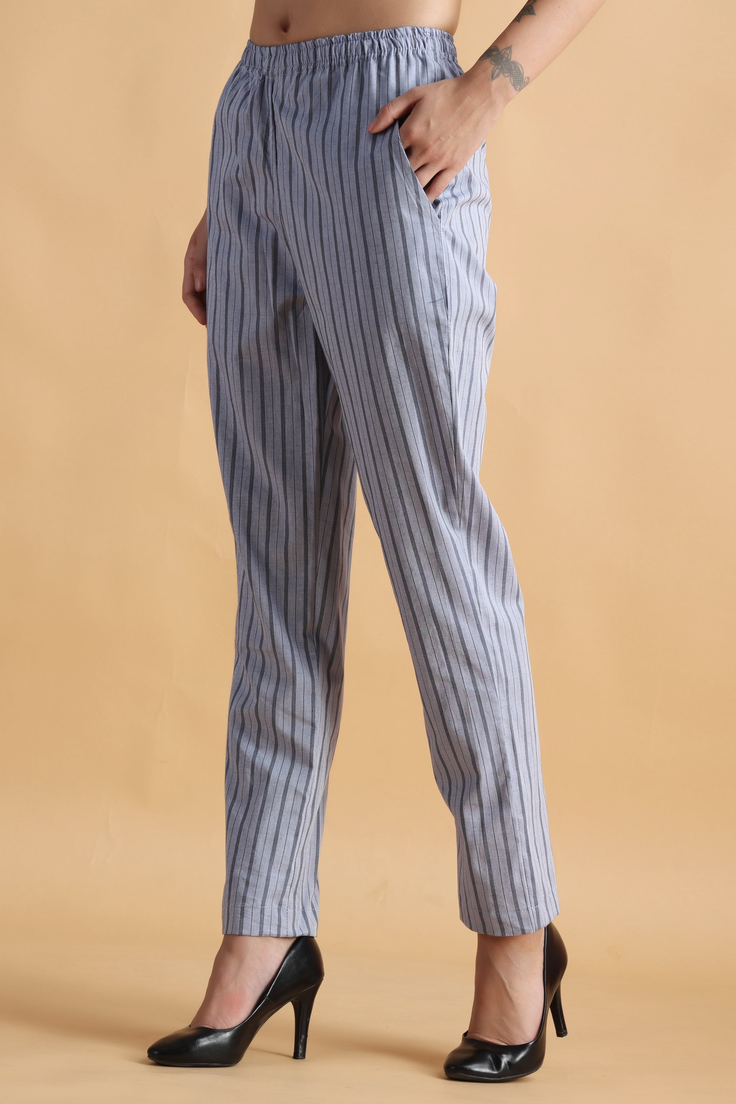 Buy online Green Striped Cotton Palazzo Pants from bottom wear for Women by  Desi Weavess for 899 at 30 off  2023 Limeroadcom