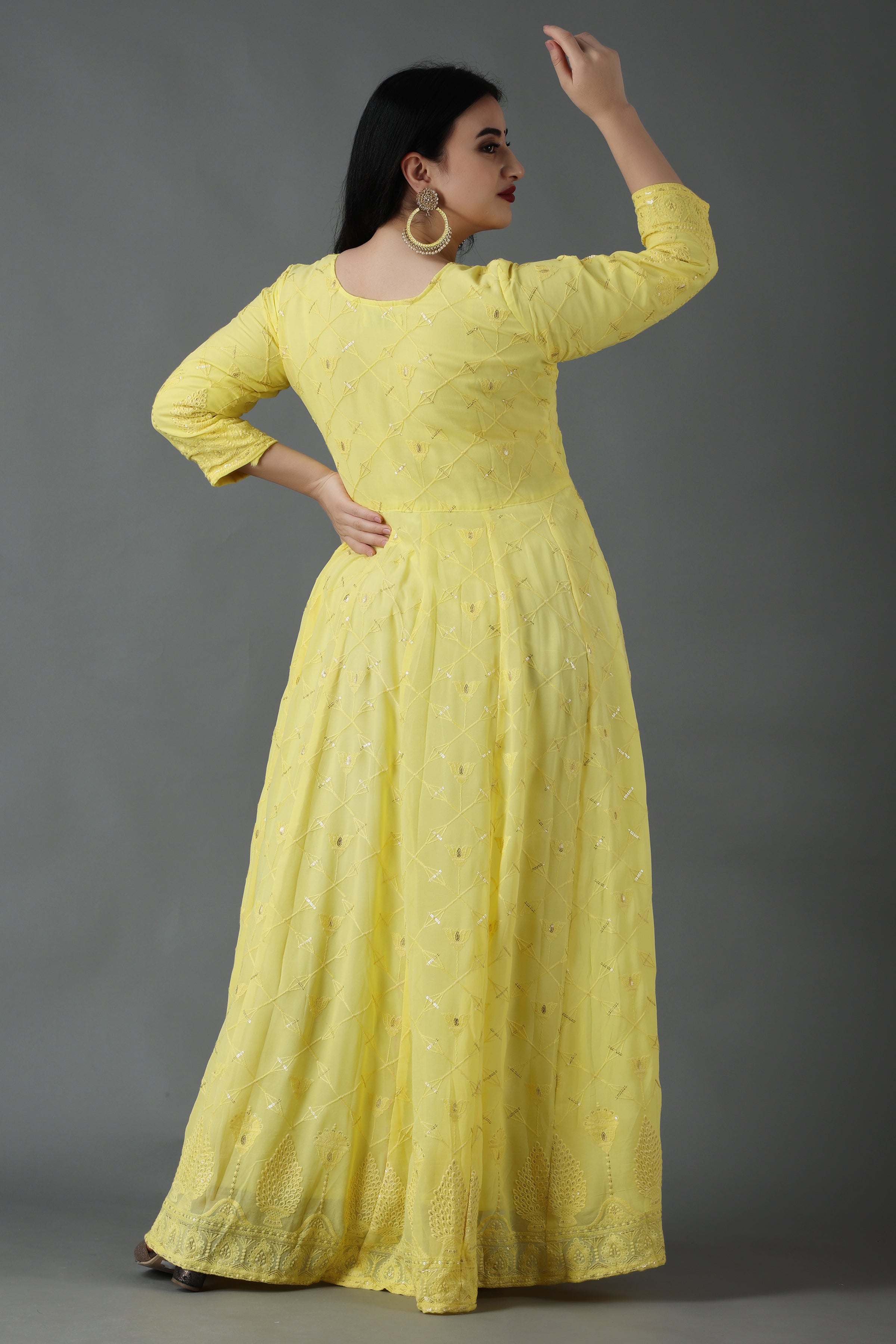 Buy 40/M Size Anarkali with Churidar Asymmetrical Neck Plus Size Anarkali  Dresses Online for Women in USA