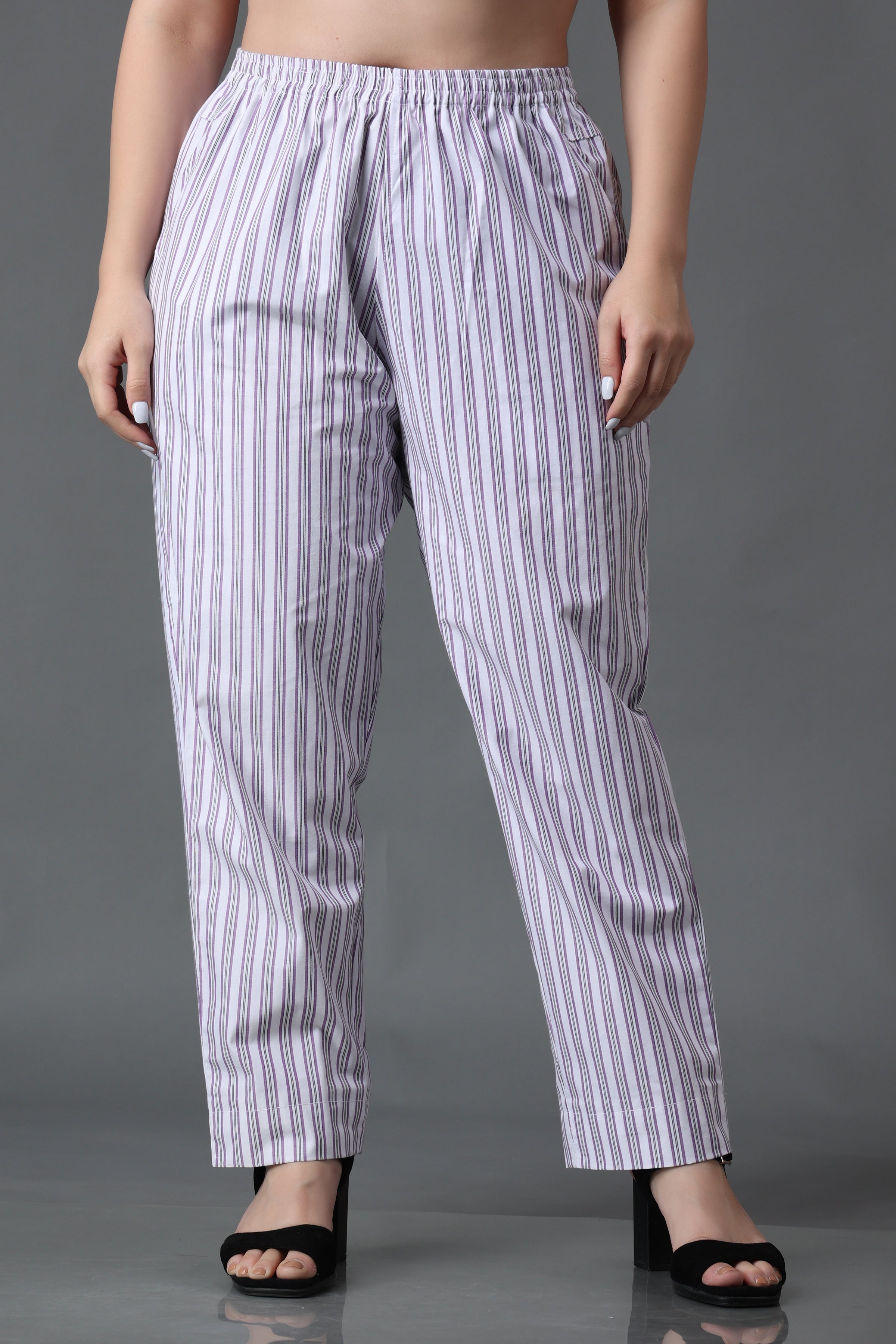 Buy BuyNewTrend Black White Lining Side Slits Striped Palazzo Pant For  Women Online at Low Prices in India  Paytmmallcom