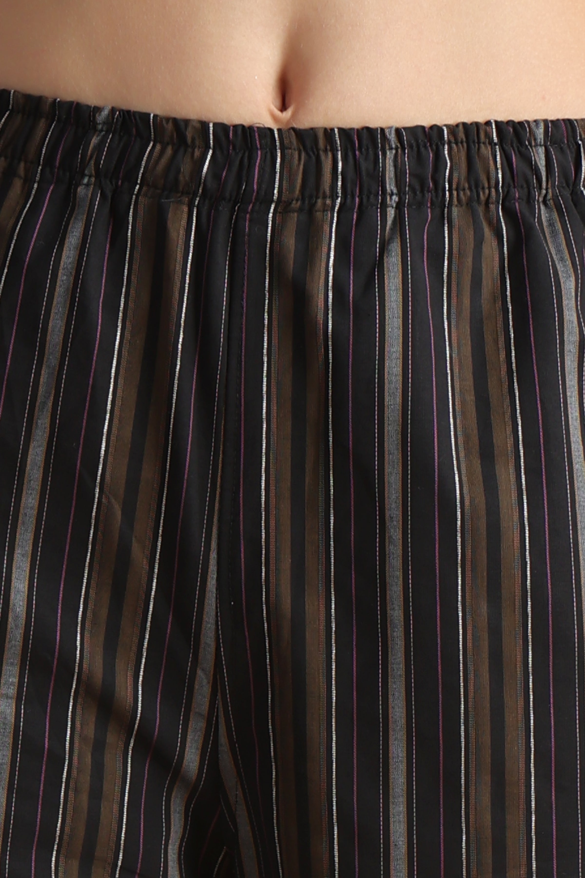Charcoal Black Striped Crop Top with Palazzo Pants  Gunu Sahni Label