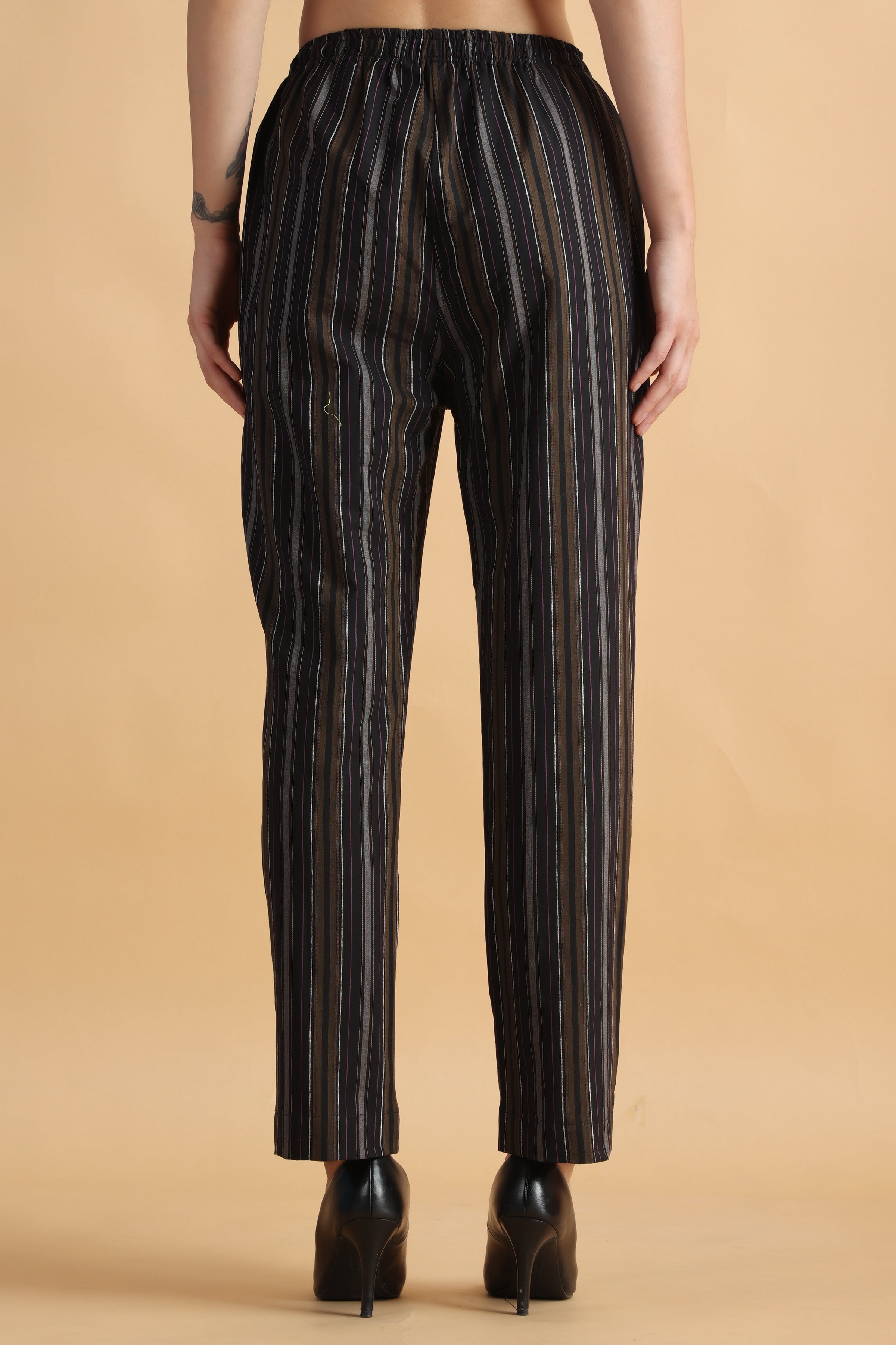 Buy Black Striped Palazzo Pants for Women Online in India