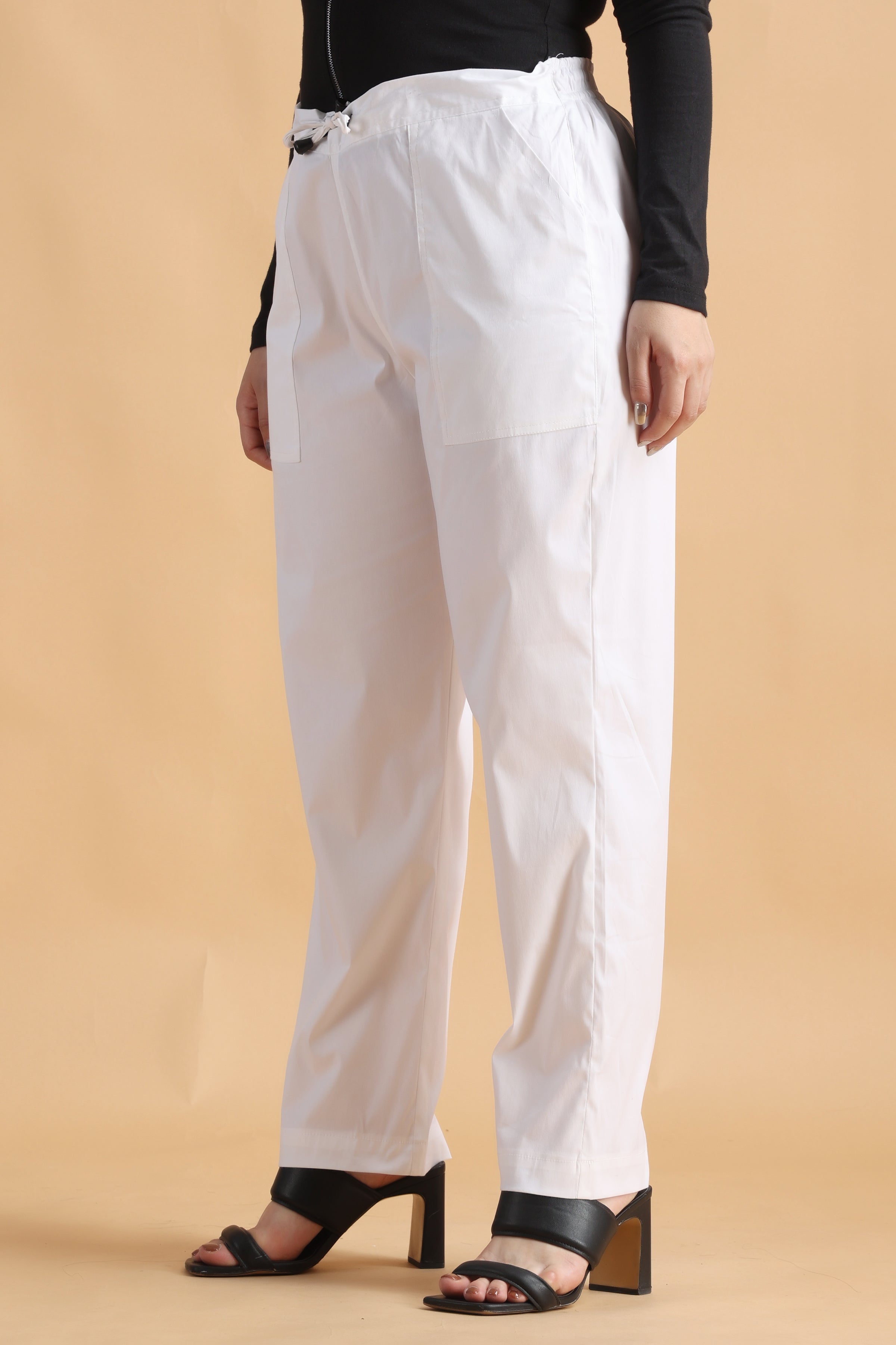 Tall Linen Stretch Amira Pant in White Sizes 1230  Taking Shape NZ