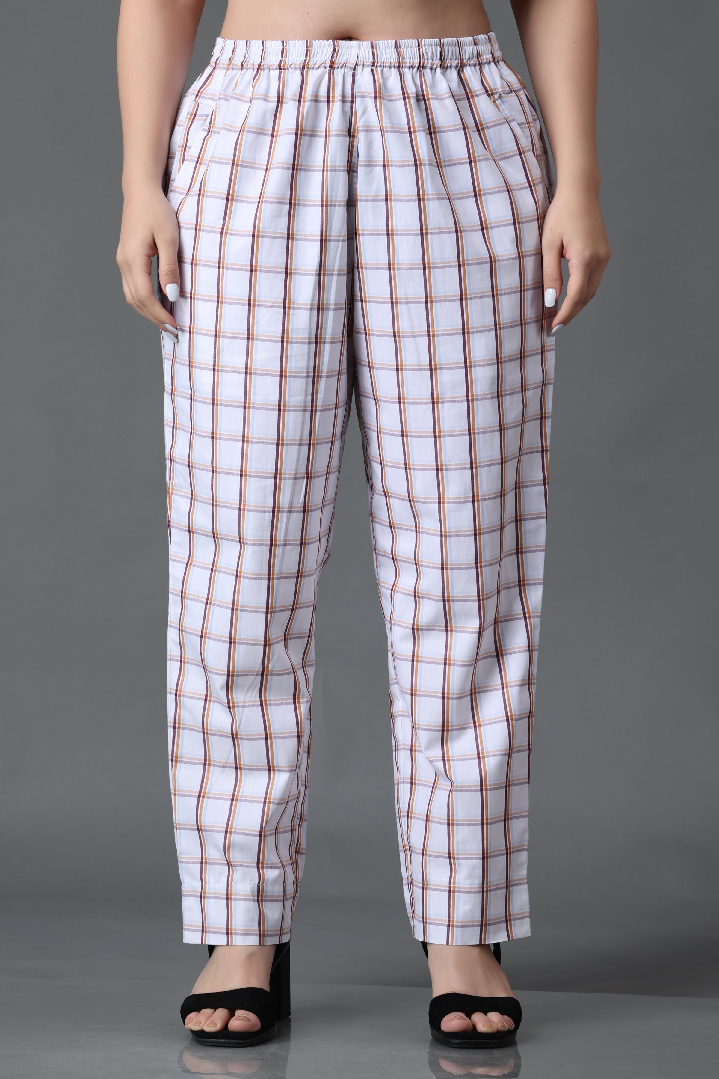 Burberry Ladies Optic White Location Print Trousers | World of Watches